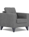 Adorn India Straight line Plus Premium Leatherette Suede 1 Seater Sofa (Grey)