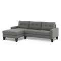 Adorn India Midas L Shape 6 Seater Sofa Set Left Hand Side (Grey)(3 Year Warranty)