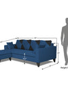 Adorn India Denver L Shape 5 Seater Sofa Set (Left Hand Side) (Blue)