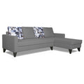 Adorn India Hallton L Shape 5 Seater Sofa Set Digitel Print (Right Hand Side) (Grey) (3 Year Warranty)