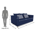 Adorn India Poland 3 Seater Sofa (Blue)