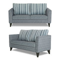 Adorn India Lawson Stripes 3+2+1 6 Seater Sofa Set with Centre Table (Grey)
