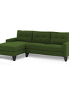 Adorn India Midas L Shape 6 Seater Sofa Set Left Hand Side (Green)