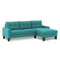 Adorn India Midas L Shape 6 Seater Sofa Set Right Hand Side (Aqua Blue) (3 Year Warranty)