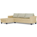 Adorn India Valencia Plus L Shape 6 Seater Sofa Set Blossom (Left Hand Side) (Beige)