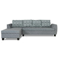 Raiden Damask L Shape 6 Seater Sofa Set with Center Table (Left Hand Side) (Grey)
