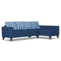 Adorn India Beetle Plus Bricks L Shape 6 Seater Sofa Set (Right Hand Side) (Blue) (3 Year Warranty)