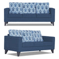 Straight line Plus Leaf 3+2 5 Seater Sofa Set (Blue)