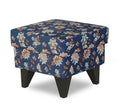 Adorn India Christoper 1 Seater Floral Print Puffy (Blue)