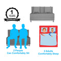 Adorn India Easy Alyn Plus Decent 2 Seater Foam Sofa Cum Bed (4X6) (Grey) (1 Year Warranty)