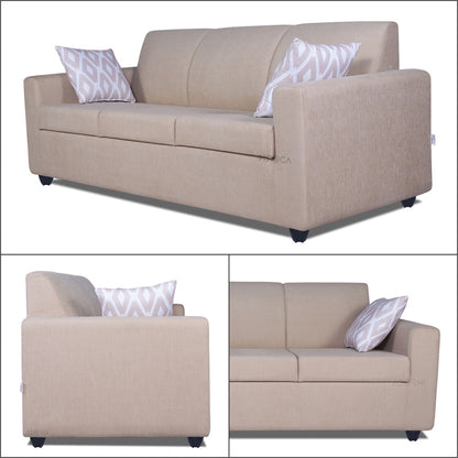 Adorn India Monteno Six Seater 3+2+1 Sofa Set (Beige)