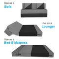 Adorn India Easy Desmond 2 Seater Sofa Cum Bed 4 X 6 (Grey & Black) (1 Year Warranty)