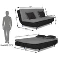 Adorn India Aspen 3 Seater Sofa Cum Bed (Dark Grey and Black) (3 Year Warranty)