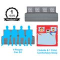 Adorn India Easy 4 Seater Sofa Cum Bed (Rhombus Pattern) Chennile Fabric - Washable Cover - Including 4 Cushion - Size 6' x 6' Ft (Grey Color) Perfect for Home & Office for Guests