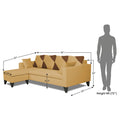Adorn India Denver L Shape 5 Seater Sofa Set LHS (Beige) (3 Year Warranty)