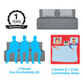 Adorn India Wood Easy Alyn Plus Stripes 3 Seater Sofa Cum Bed (5X6, Grey) (1 Year Warranty)