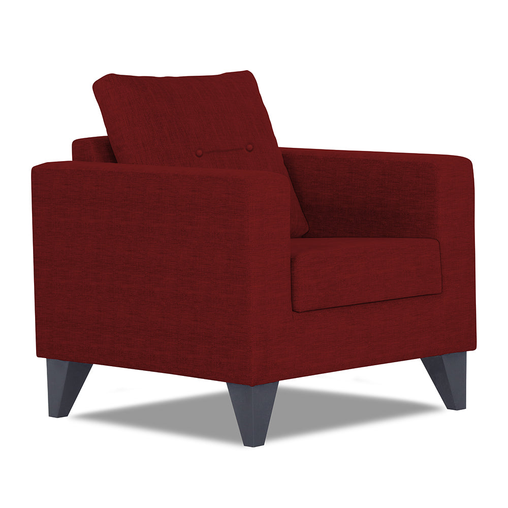 Adorn India Hallton Tufted 1 Seater Sofa Set (Maroon)