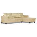 Adorn India Valencia Plus Bricks L Shape 6 Seater Sofa Set (Right Hand Side) (Beige)