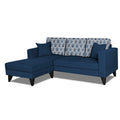 Adorn India Parker Leaf L Shape 4 Seater Sofa Set (Left Hand Side) (Blue) Martin Plus (3 Year Warranty)