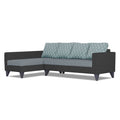 Adorn India Beetle Plus Blossom L Shape 6 Seater Sofa Set (Left Hand Side) (Black & Grey) (3 Year Warranty)