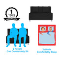 Adorn India Easy Alyn Plus Decent 2 Seater Sofa Cum Bed (4X6) (Black) (1 Year Warranty)