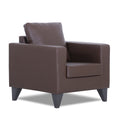 Adorn India Straight line Plus Leatherette 1 Seater Sofa (Brown) (3 Year Warranty)