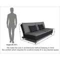 Adorn India Exclusive Two Tone Arden 4 Seater Wood Sofa Cum Bed 4 x 6 (Light Grey & Black) (3 Year Warranty)