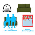Adorn India Easy Alyn Plus Decent 2 Seater Sofa Cum Bed (4x6) (Green) (1 Year Warranty)