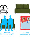 Adorn India Easy Alyn Plus Decent 2 Seater Sofa Cum Bed (4x6) (Green)
