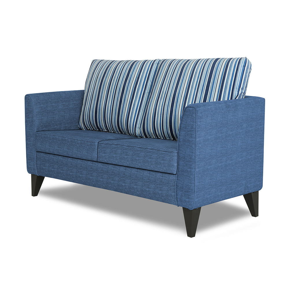 Adorn India Lawson Stripes 2 Seater Sofa (Blue)