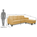Adorn India Chandler Plain L Shape 5 Seater Sofa Set RHS (Beige) (3 Year Warranty)