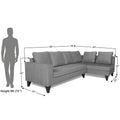 Adorn India Bryson L Shape 6 Seater Sofa Set Plain (Right Hand Side) (Grey) (3 Year Warranty)