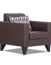 Adorn India Bladen Leatherette 1 Seater Sofa (Brown)