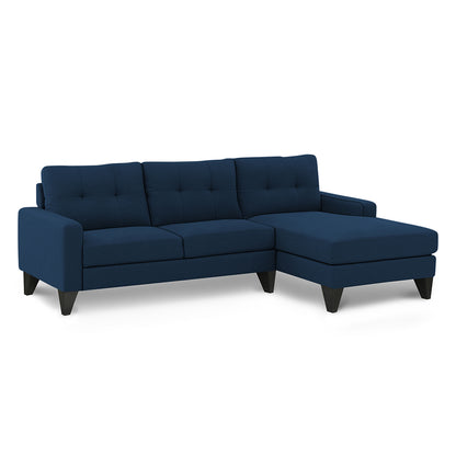 Adorn India Midas L Shape 6 Seater Sofa Set Right Hand Side (Blue)