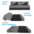 Adorn India Easy Desmond 4 Seater Sofa Cum Bed 6 X 6 (Grey & Black) (1 Year Warranty)