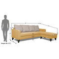 Adorn India Chandler Stripes L Shape 5 Seater Sofa Set RHS (Beige) (3 Year Warranty)