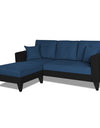 Adorn India Martin L Shape 4 Seater Sofa Set Two Tone (Left Hand Side) (Blue & Black)