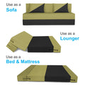 Adorn India Easy Desmond 4 Seater Sofa Cum Bed 6 x 6 (Green & Black) (1 Year Warranty)