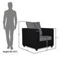 Zink 1 Seater Sofa (Grey & Black)