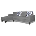 Adorn India Hallton L Shape 5 Seater Sofa Set Digitel Print (Left Hand Side) (Grey) (3 Year Warranty)
