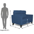 Adorn India Cardello 2 Seater Sofa (Blue) (3 Year Warranty)