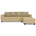 Raiden Damask L Shape 6 Seater Sofa Set with Center Table (Right Hand Side) (Beige)