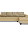 Adorn India Raiden Damask L Shape 6 Seater Sofa Set with Center Table (Right Hand Side) (Beige)