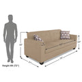Adorn India Blazer Plus 3 Seater Sofa (Beige)