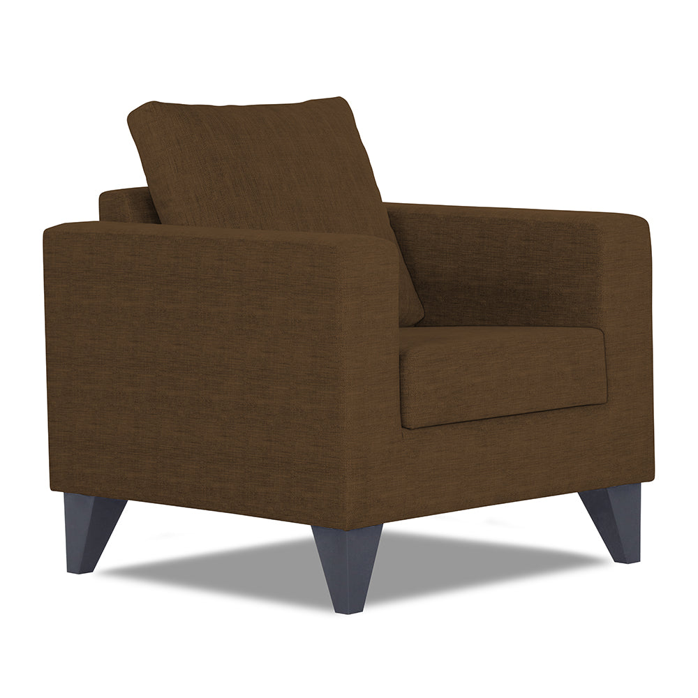 Adorn India Hallton Plain 1 Seater Sofa Set (Brown)