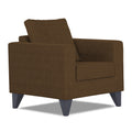 Adorn India Wood Hallton Plain 1 Seater Sofa (Brown) (3 Year Warranty)