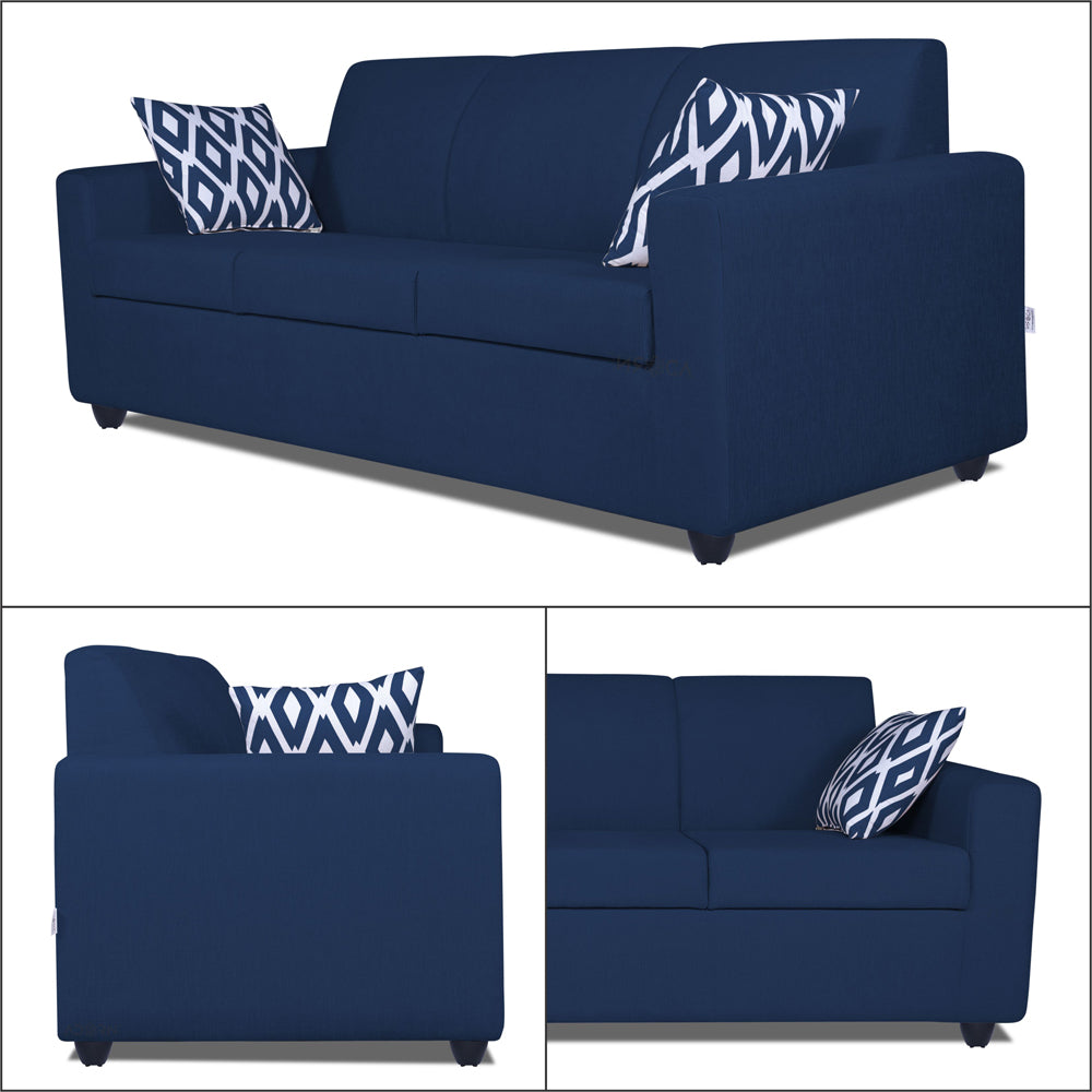 Adorn India Monteno Five Seater 3+2 Sofa Set (Blue)