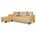 Adorn India Hallton L Shape 5 Seater Sofa Set Digitel Print (Left Hand Side) (Beige) (3 Year Warranty)
