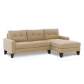 Adorn India Midas L Shape 6 Seater Sofa Set Right Hand Side (Beige) (3 Year Warranty)