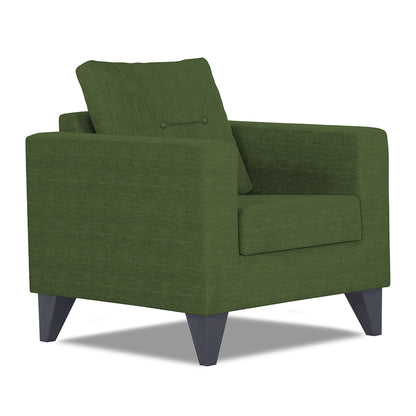 Adorn India Hallton Tufted 1 Seater Sofa Set (Green)